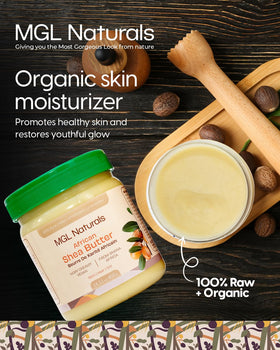 MGL Naturals Shea Butter melted in palms for easy skin application
