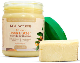 MGL Naturals Shea Butter raw ivory 1lb block ready for skin or hair use