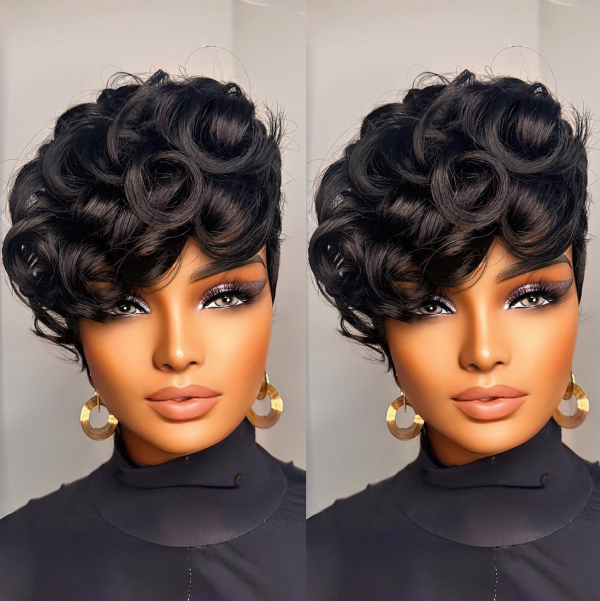 MGOKEMAY Short Pixie Cut Wig front view shows a chic, versatile daily style.