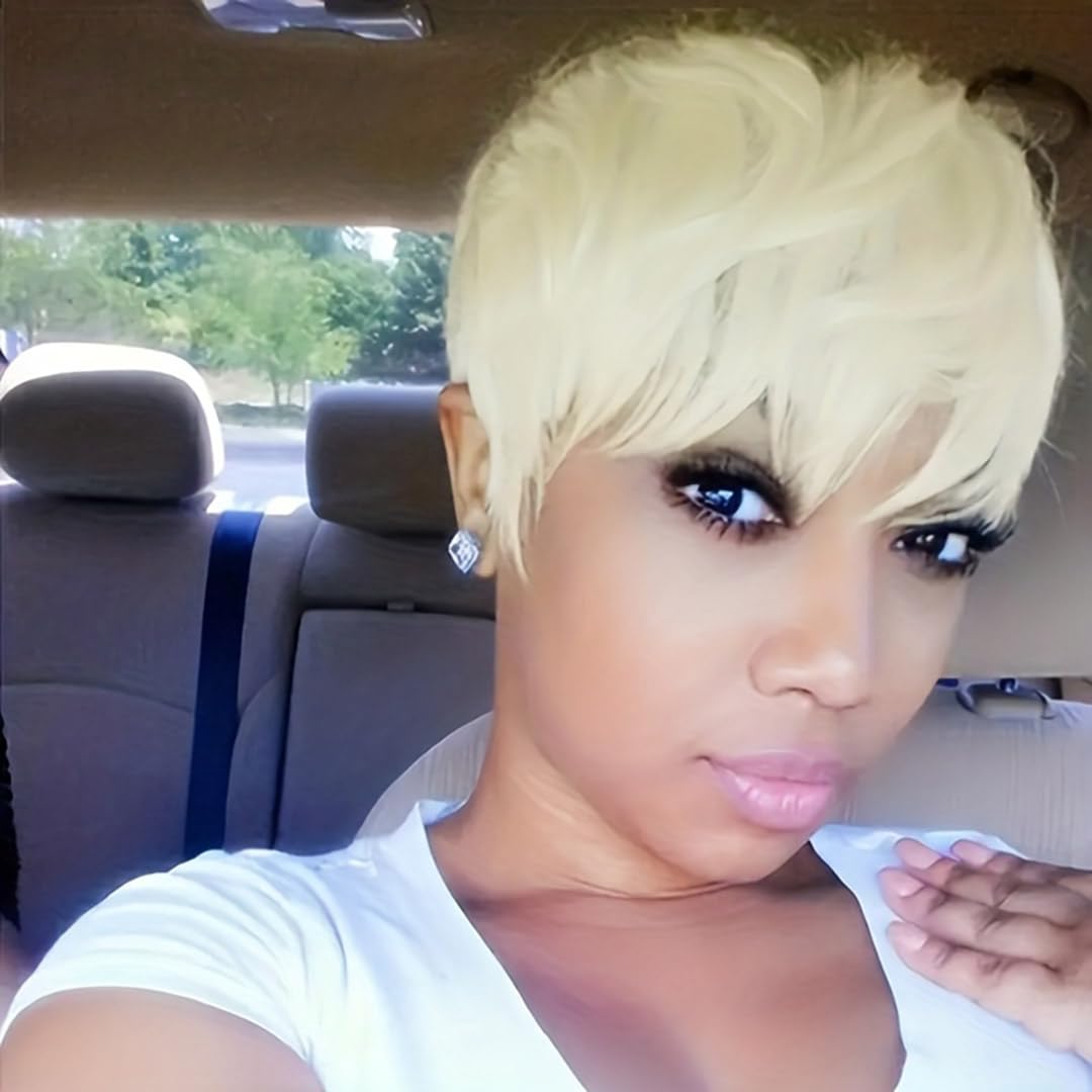 MGOKEMAY synthetic hair wig textured layered back view offers low maintenance style.