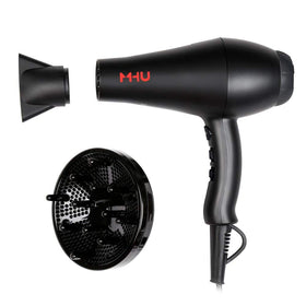 MHD MHU professional dryer front view highlighting power and sleek black finish