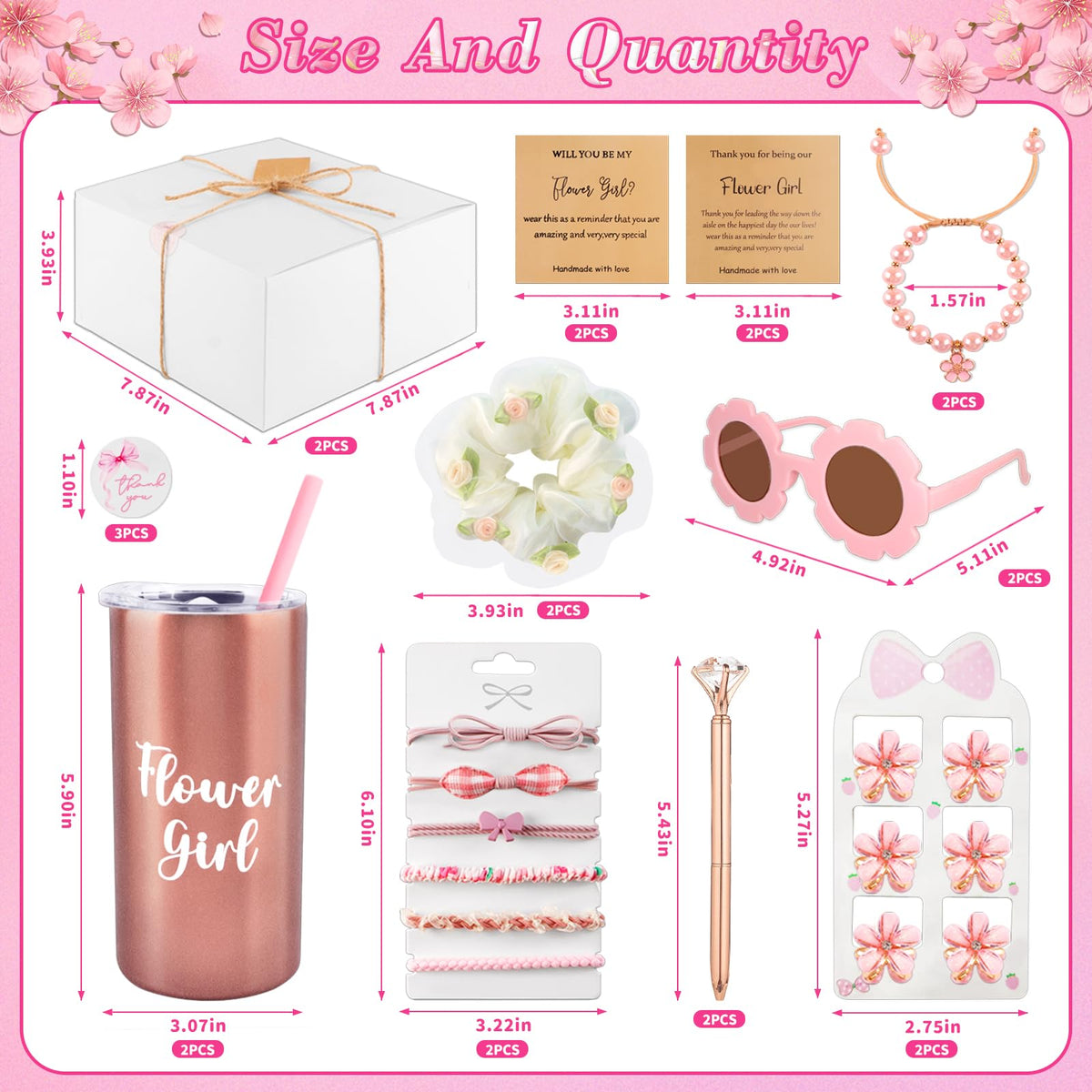 Mhoel flower girl tumbler rose gold 12oz for stylish, spill-friendly sips.
