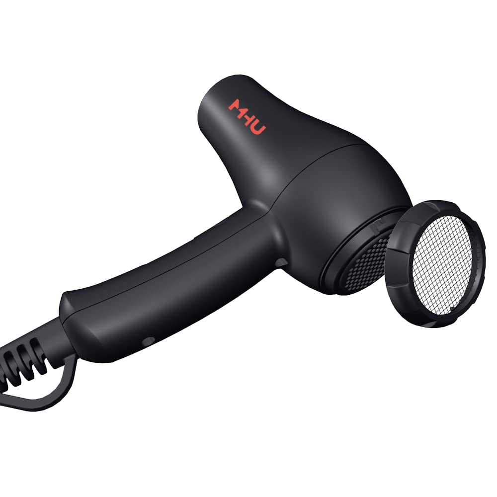 MHU mini blow dryer in travel-ready compact form for trips
