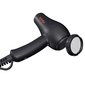 MHU mini blow dryer in travel-ready compact form for trips
