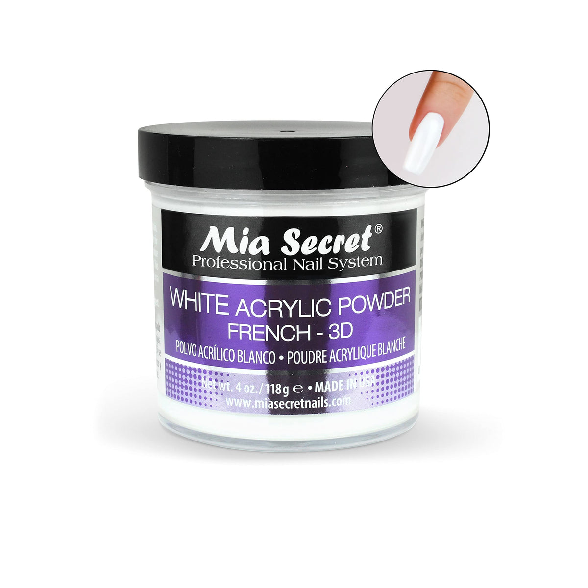 Mia Secret white powder for 3D nail art