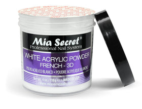 Mia Secret white acrylic powder angled view for easy pouring