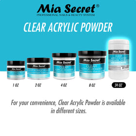 Mia Secret Clear Acrylic Powder 24oz professional setup demonstrating durable finish