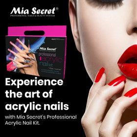 Mia Secret clear acrylic powder jar ideal for transparent encapsulation and adhesion.