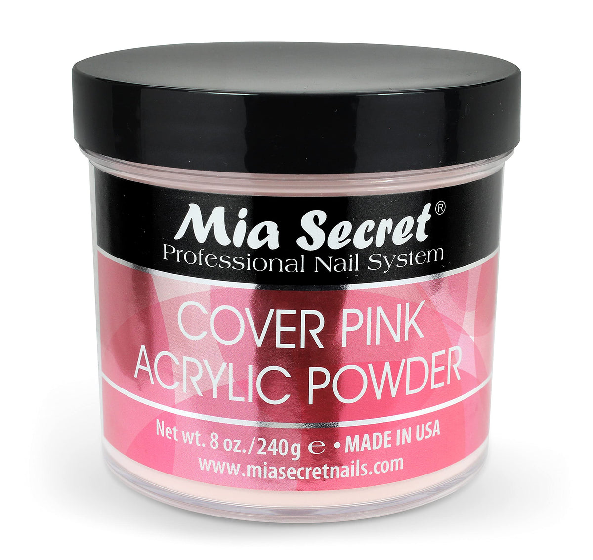 Mia Secret Cover Pink acrylic powder bottle for long lasting nails.