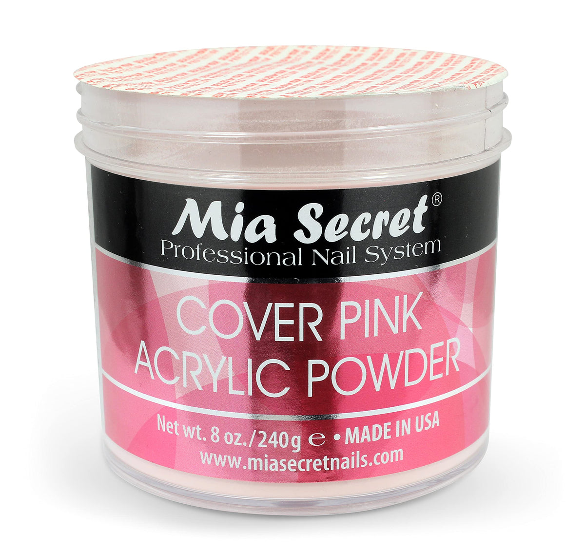 Mia Secret Cover Pink acrylic powder set enhances professional nail art.