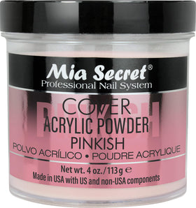 Mia Secret Cover Pinkish acrylic powder jar for smooth, long-lasting nail enhancements