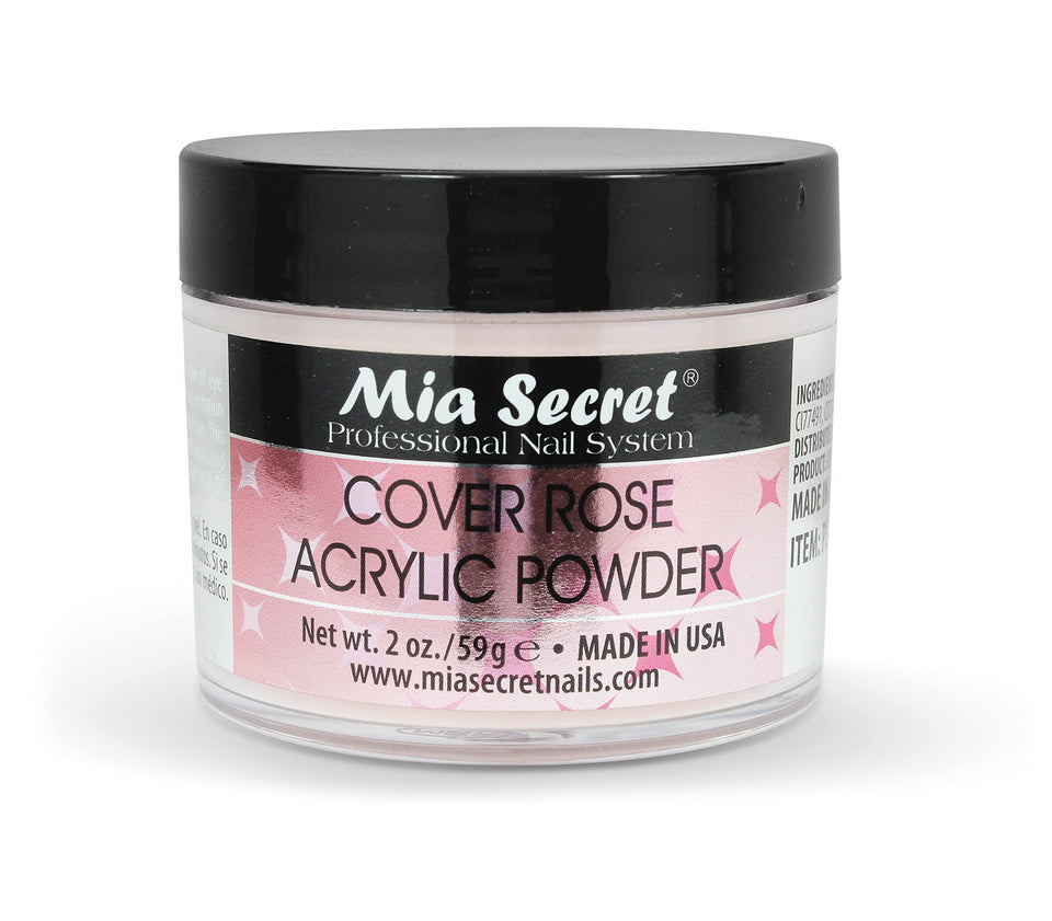 Mia Secret Cover Rose acrylic powder 2oz for natural pink nail coverage.