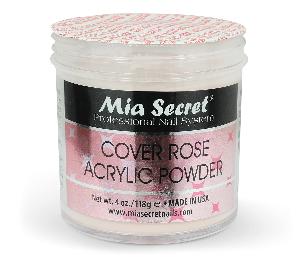 Mia Secret Cover Rose Acrylic Powder 4oz compact packaging ideal for salon or home use