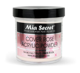 Mia Secret Cover Rose Acrylic Powder 4oz front view with natural pink overlay