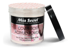 Mia Secret Cover Rose Acrylic Powder 4oz mixed nail set showcase with rosy coverage