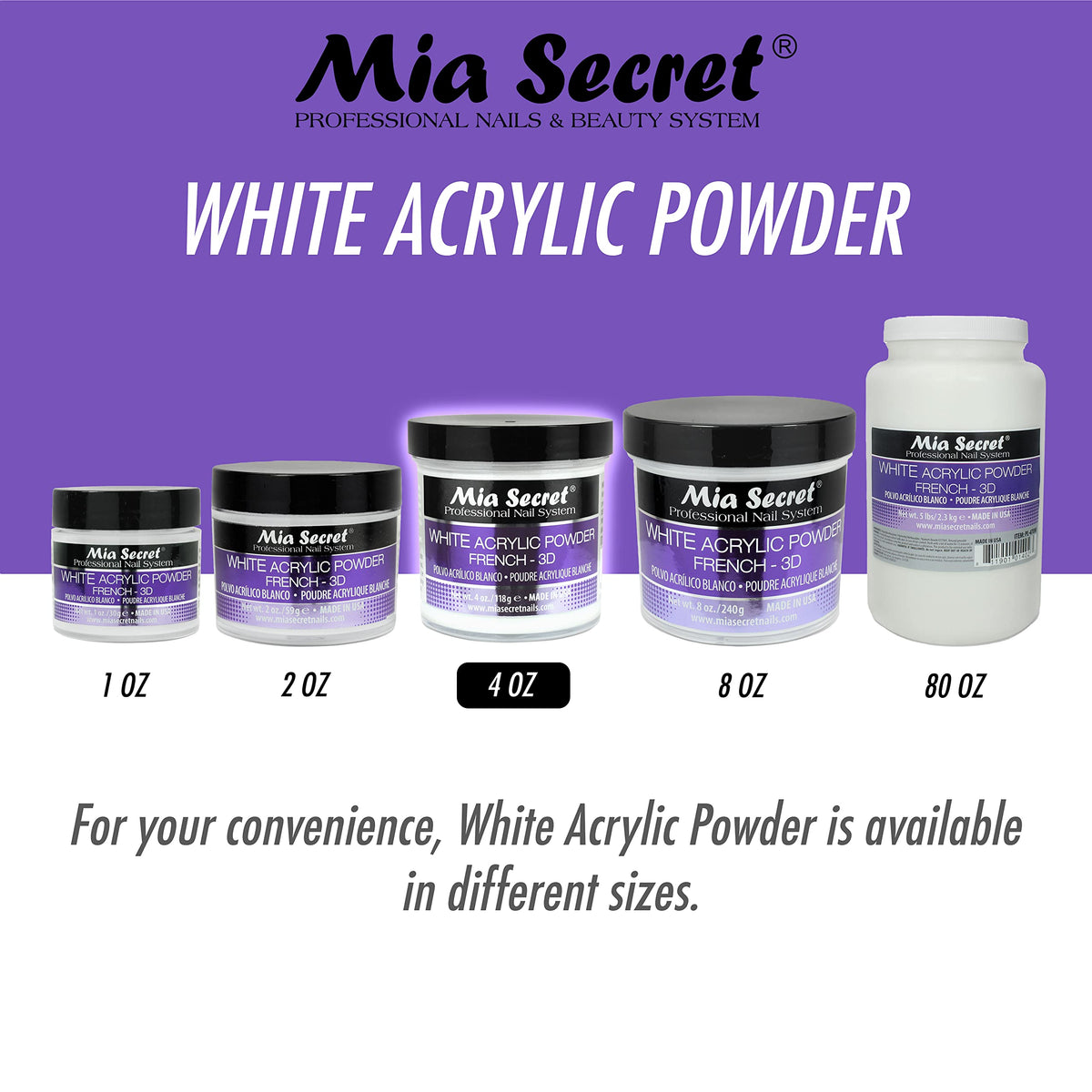 Mia Secret French manicure look with white powder