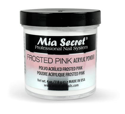 Mia Secret Frosted Pink acrylic powder PL0-FP for flawless coverage in nail art
