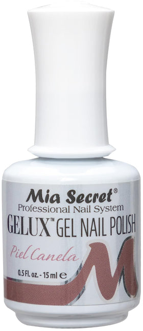 Mia Secret Gelux Cinnamon Skin color swatch shows long-lasting shine.