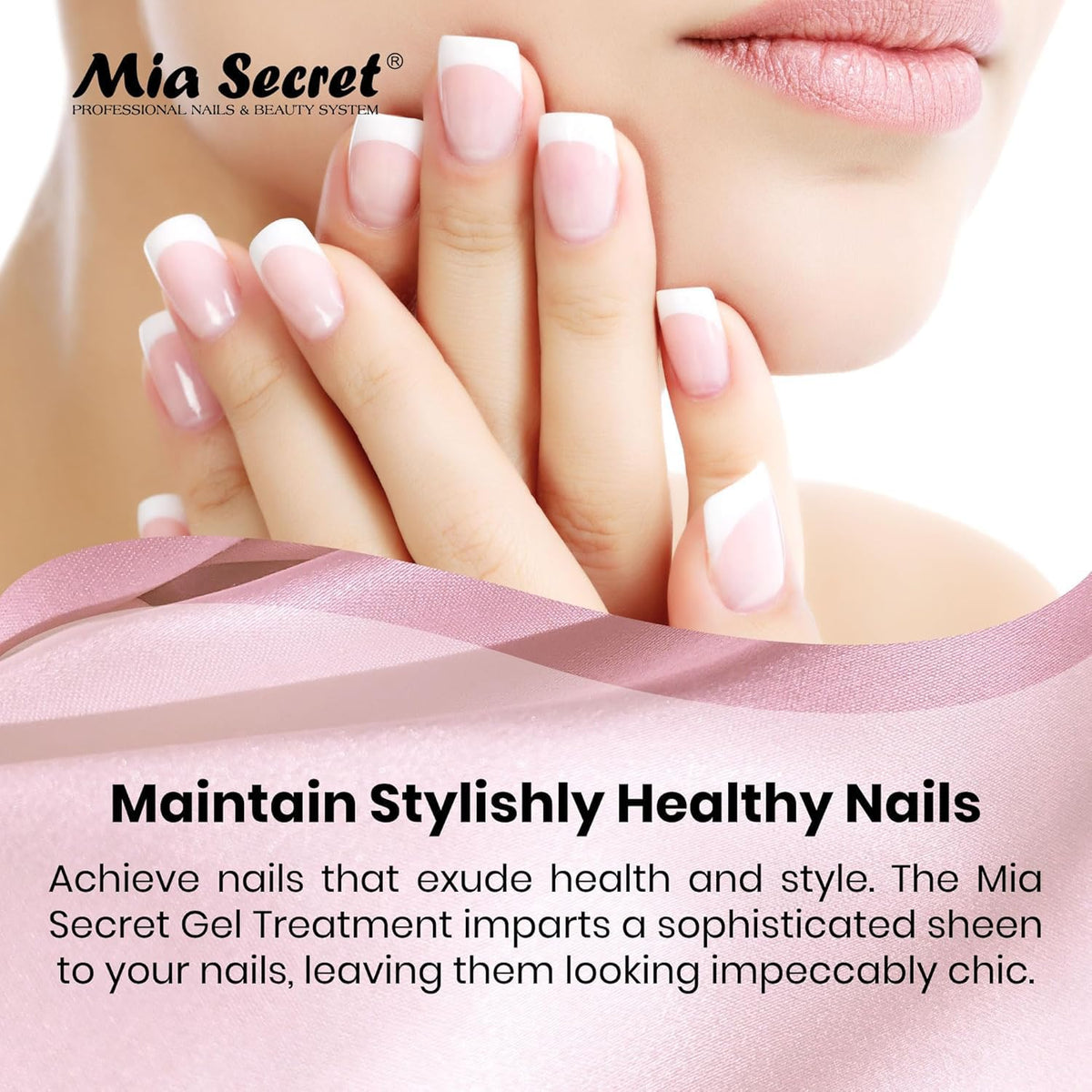 Base layer of Mia Secret Keratin Base & Top Gel preparing natural nails