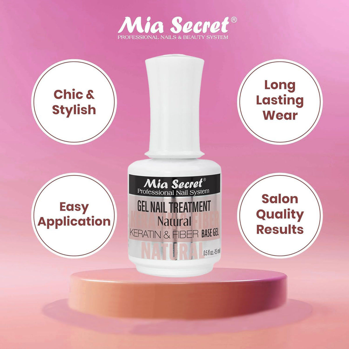 Nails with Mia Secret Keratin Base & Top Gel ready for daily wear