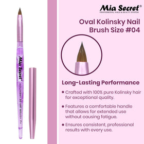 Mia Secret Kolinsky Art Brush Purple demonstrates 3D nail art capabilities for intricate detailing