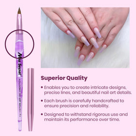 Mia Secret Kolinsky Art Brush Purple nail sculpting tool for smooth overlays and bead control