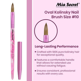 Mia Secret Kolinsky Nail Brush #10 bristle detail showing hair quality and control.