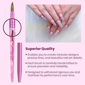 Mia Secret Kolinsky Nail Brush #10 handle-angle view for ergonomic grip.