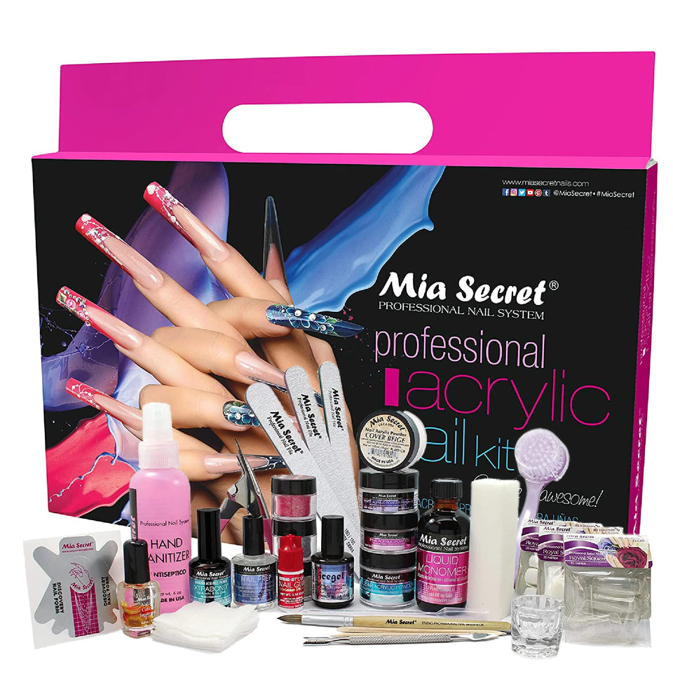 Mia Secret liquid monomer bottle pour for consistent acrylic mixes and smooth set.