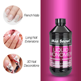 Mia Secret non-yellowing formula helps maintain natural nail color during sets.