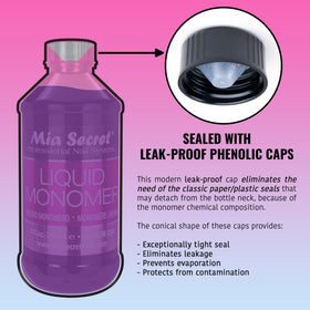 Mia Secret liquid monomer offers outstanding flexibility for smooth acrylic blends.