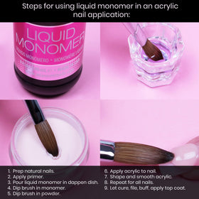 Mia Secret pink acrylic powder provides natural-looking coverage with smooth blending.