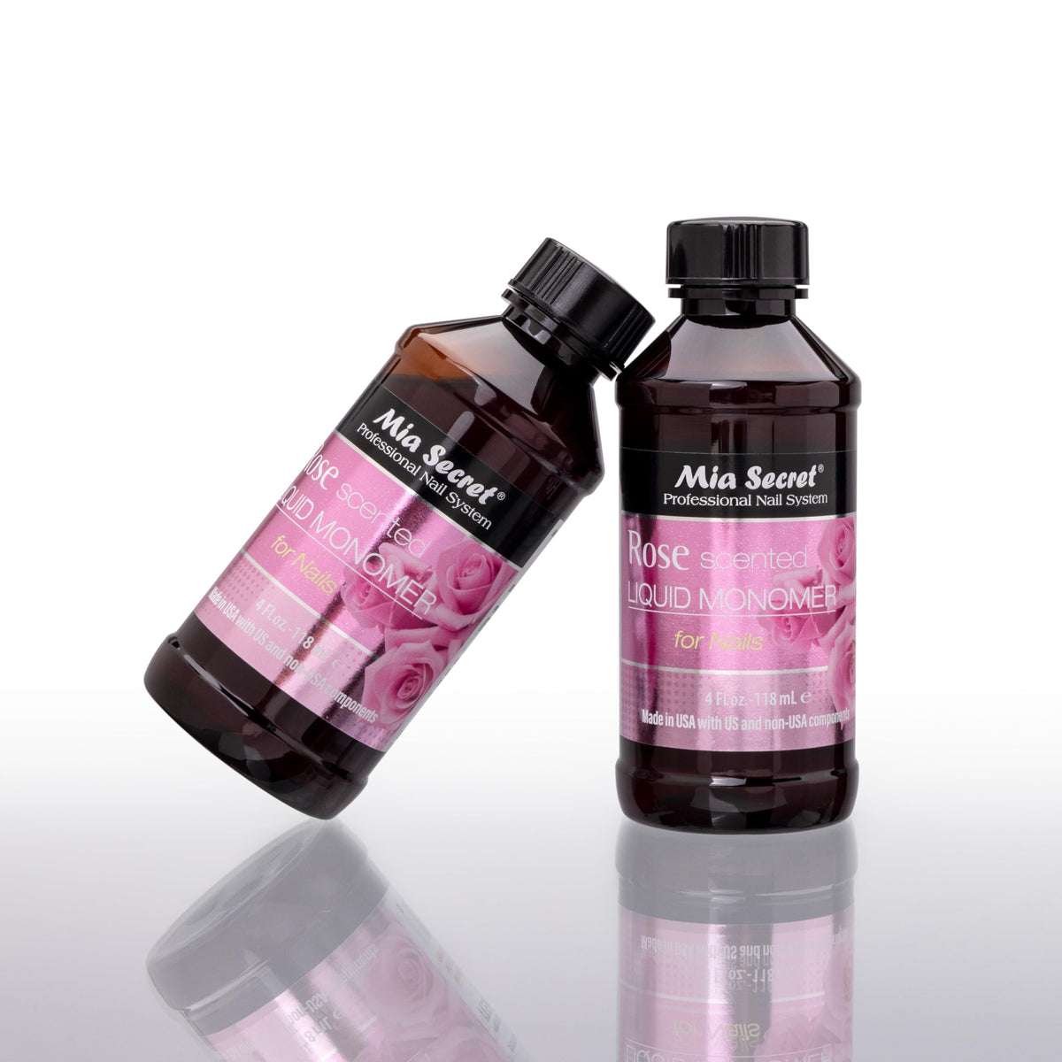 Gentle on sensitive clients with Mia Secret rose-scented monomer at the station.