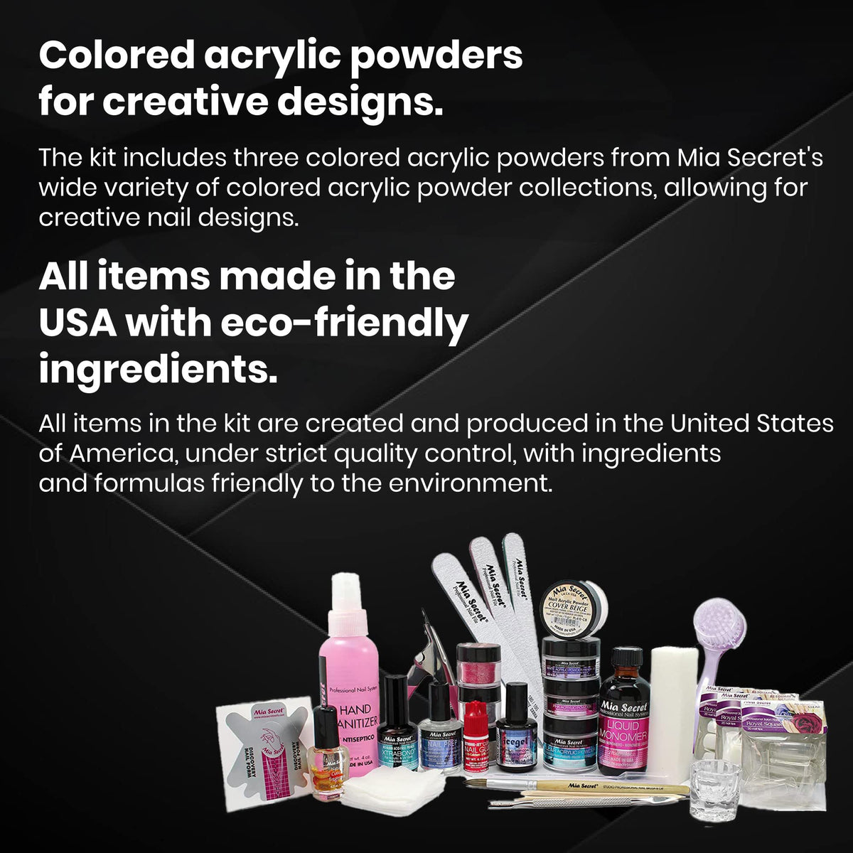 Mia Secret white acrylic powder for clean coverage and crisp white enhancements.