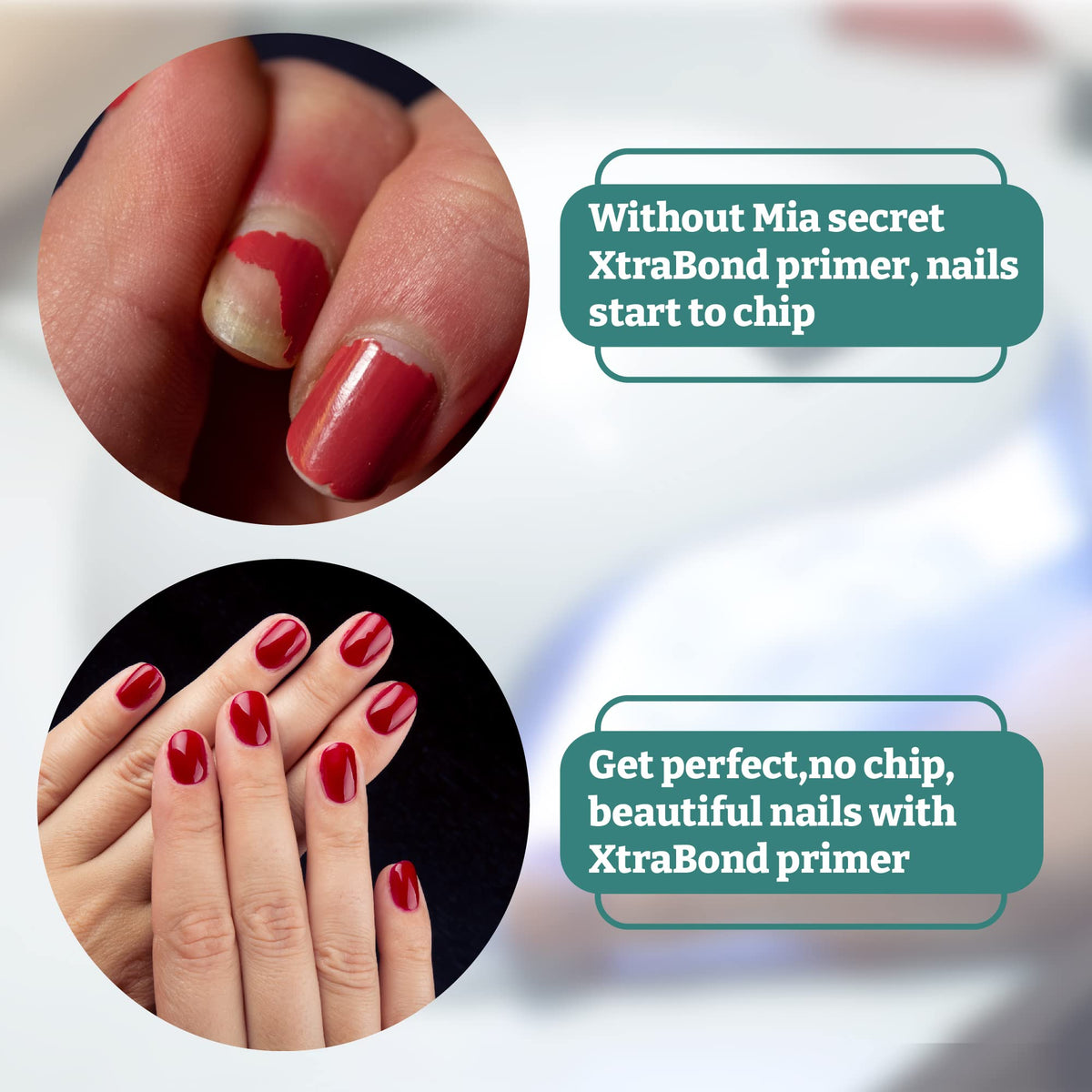 Mia Secret XTRABOND professional-use close-up, reliable adhesion in salons.