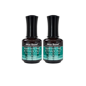 Mia Secret XTRABOND primer bottle pour enhances adhesion for durable acrylic and gel nails.