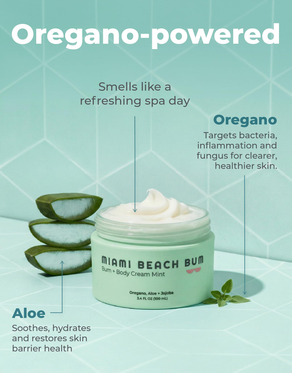 Close-up of Miami Beach Bum body cream texture for even skin tone