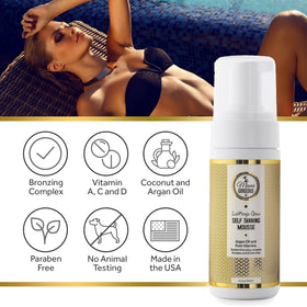 Miami Gorgeous LaPlaya Glow application mitt ensures even, streak-free results.