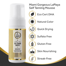 LaPlaya Glow ingredients label highlights argan and coconut oils for nourished skin.