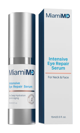 MiamiMD Eye Serum bottle with 15ml size for daily under-eye care