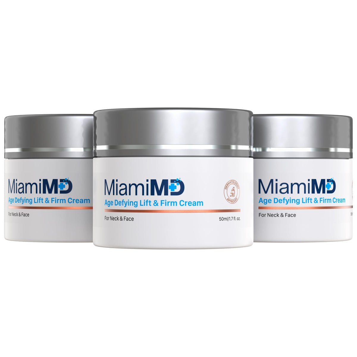 MiamiMD Age-Defying cream bottle closeup highlights firmer skin.