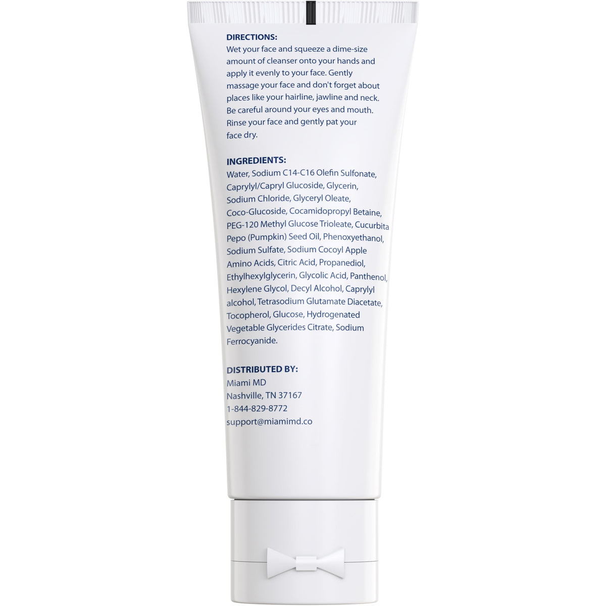 MiamiMD Face Wash exfoliating action clears dullness for smoother skin.