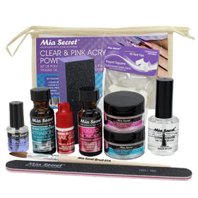 Mia Secret pink acrylic powder for beginners offering natural-looking nails