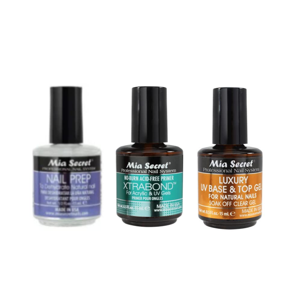 Mia Secret Xtrabond PR100 primer bottle enhances adhesion and long wear.