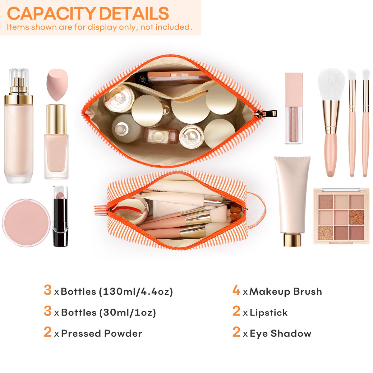 Mibasies initial makeup bag travel size is perfect for school and trips.