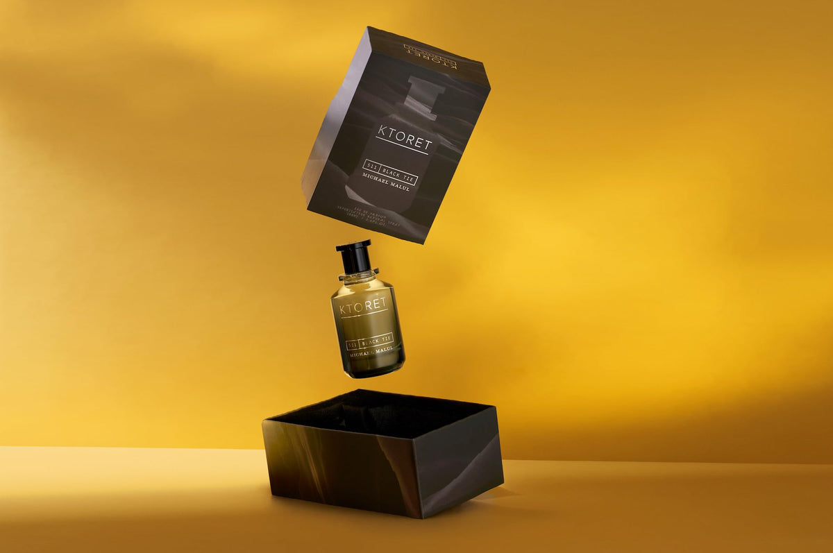 Michael Malul KTORET 511 Black Tie spray application demonstrates easy evening use
