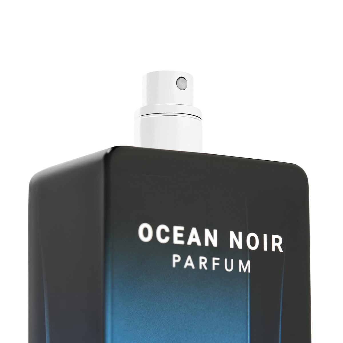Ocean Noir Parfum bottle side showcases premium glass and dark accents