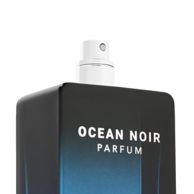 Ocean Noir Parfum bottle side showcases premium glass and dark accents