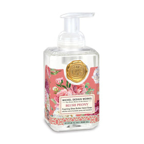Michel Design Works Blush Peony foaming hand soap bottle with floral scent for daily cleansing.