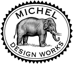 Michel Design Works label close-up highlighting elderflower scent for everyday luxury.